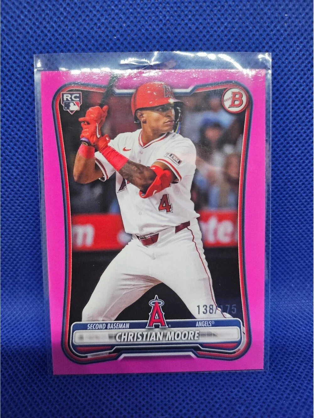 Christian Moore (RC) [Pink Insert] #99 - 2026 Bowman - No./175 - LA Angels